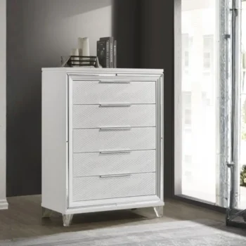 5 Drawer White Chest