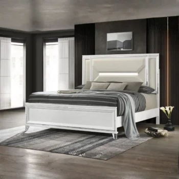 Panel Bed LED Headboard White