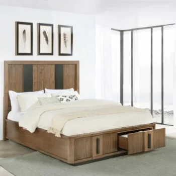 Wood Bed Frame with Storage