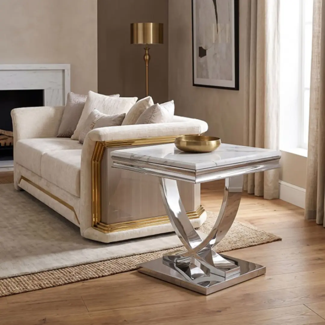 Wettingen Metal And Marble End Table By Furniture Of America | Mobilia Cleopatra 3 metal and marble end table