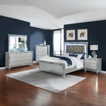 Silver Metallic Bedroom Set
