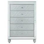 Gunnison 5 Drawer Silver Metallic Chest By Coaster Furniture – Bedroom Chest of Drawers – View 2