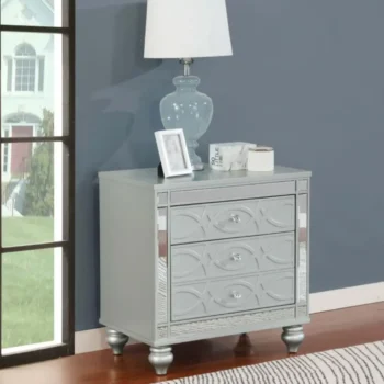 Silver Metallic Nightstand