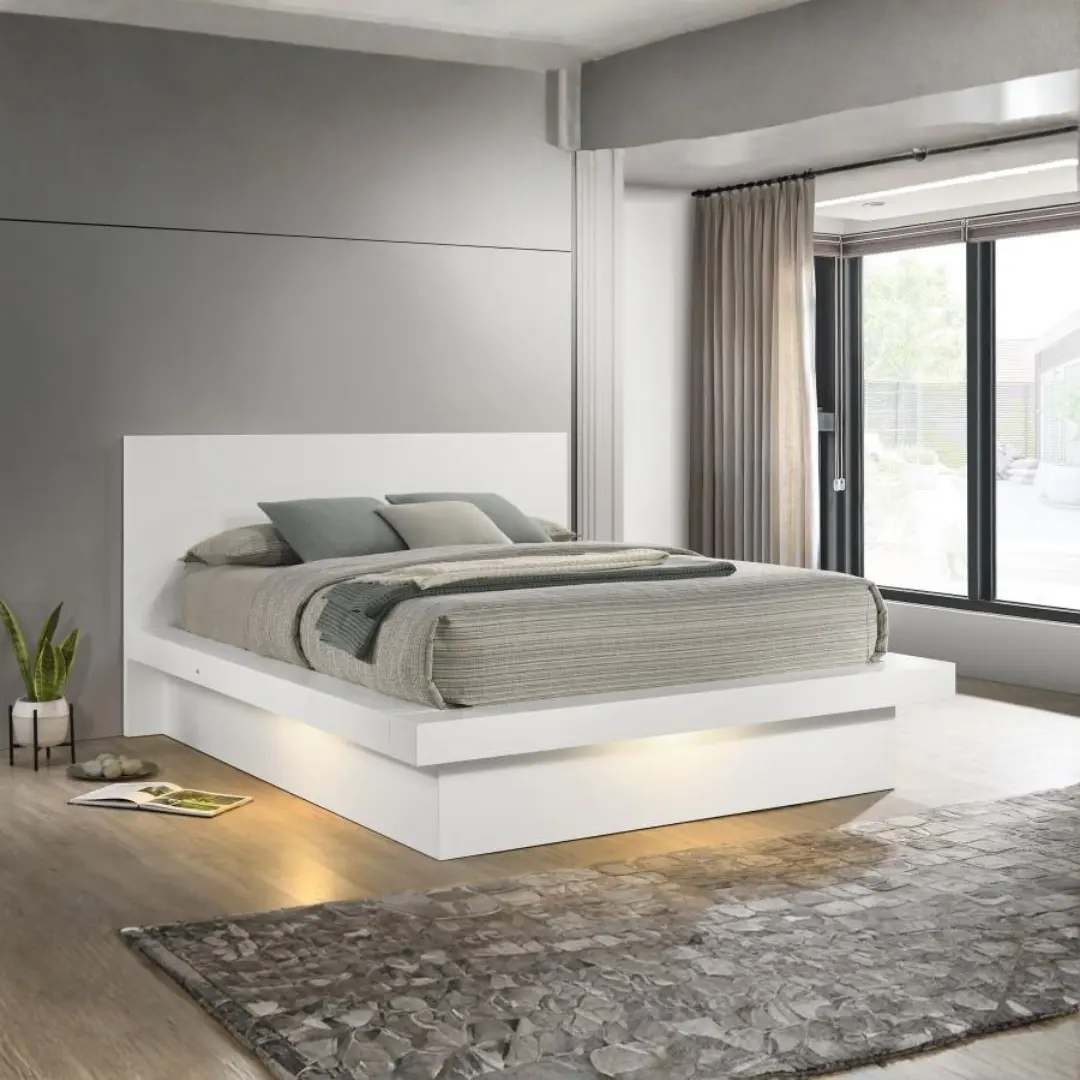 Jessica Wood Led Panel Bed By Coaster Funiture | Mobilia Cleopatra 3 Wood LED Panel Bed
