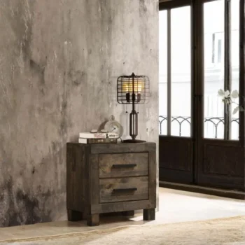 Solid Wood Nightstand Rustic