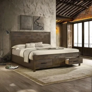 Bed Frame with Storage Wood