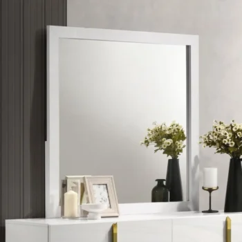 White High Gloss Dresser Mirror