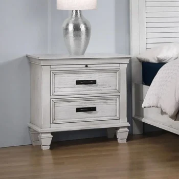 Distressed White Nightstand
