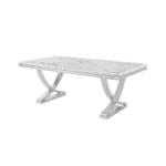 Wadenstil White Marble Top Dining Table by Furniture of America - Image 3