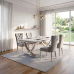 Wadenstil White Marble Top Dining Table by Furniture of America - Image 2
