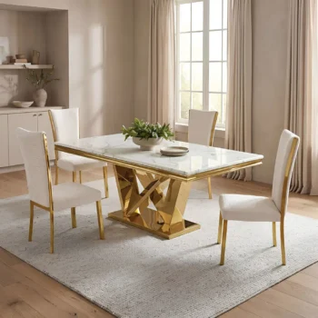 rectangular marble dining table