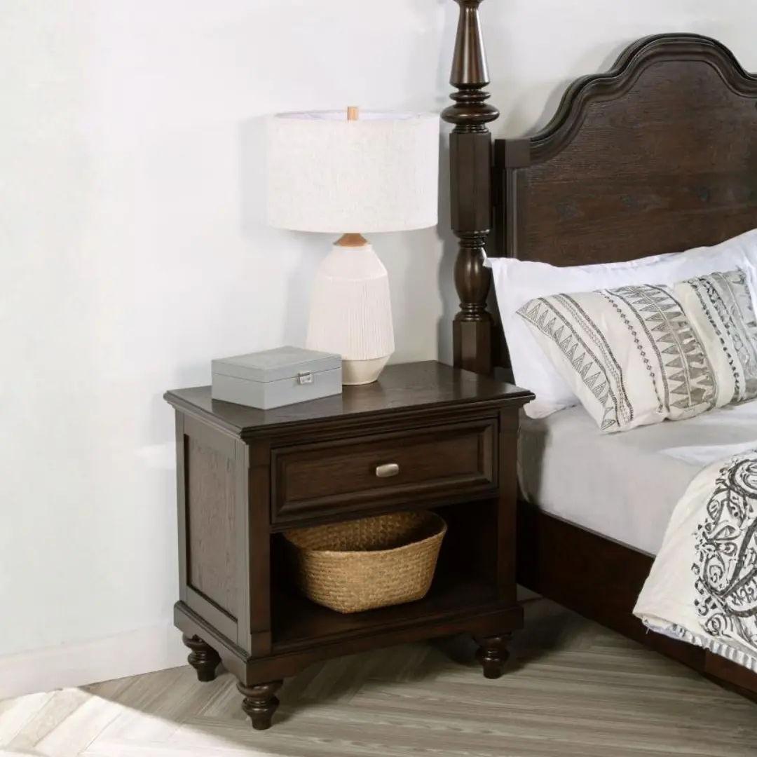 Andover 1 Drawer Nightstand Wood By Coaster Furniture | Mobilia Cleopatra 3 1 Drawer Nightstand Wood