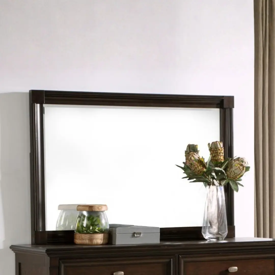Andover Dark Oak Dresser Mirror By Coaster Furniture | Mobilia Cleopatra 3 Dark Oak Dresser Mirror