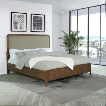 Walnut Upholstered Bed