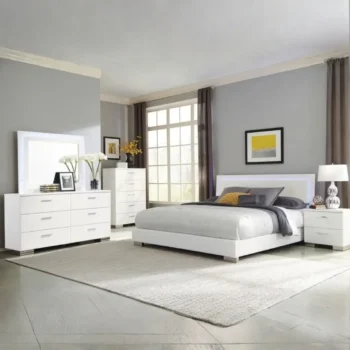 Bedroom Set White High Gloss