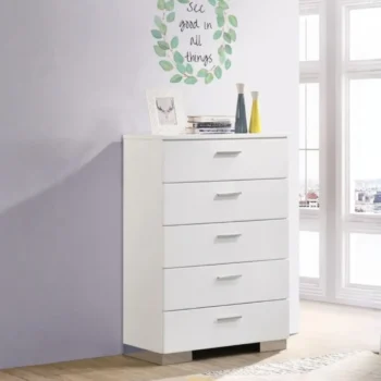 White High Gloss Bedroom Chest