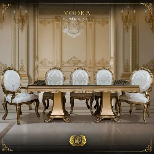 Victorian Dining Furniture Victorian dining set with a carved table and upholstered chairs