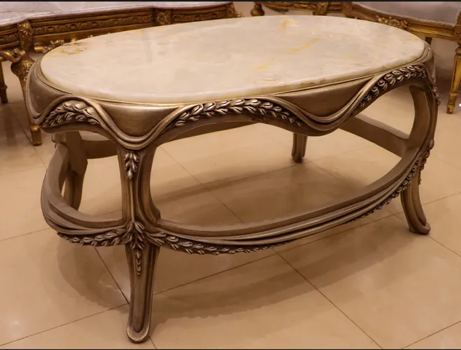 French Provincial Chair French provincial chair with a curved leg and light upholstery