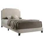Tamarac Upholstered Beige Panel Bed By Coaster Furniture - Image 2