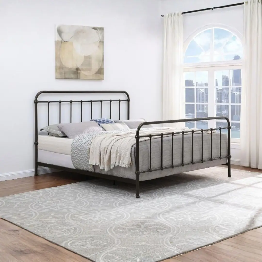 Livingston Eastern King Metal Bed Frame By Coaster Furniture | Mobilia Cleopatra 3 Metal Bed Frame
