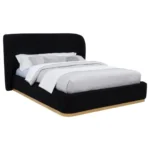 Blaire Black Wingback Platform Bed By Coaster Furniture - Image 2