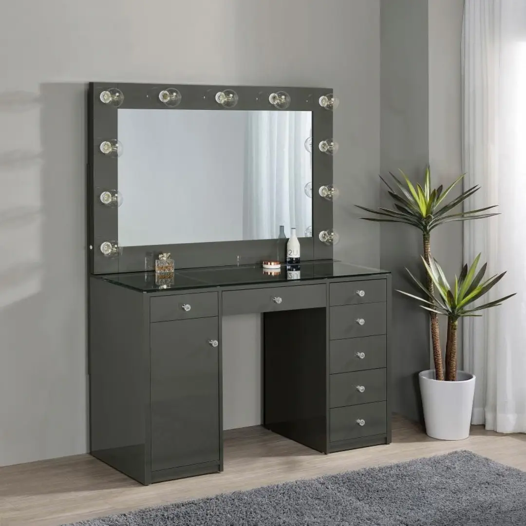 Acena 7 Drawer Vanity Set With Lighting By Coaster Furniture | Mobilia Cleopatra 3 Vanity Set with Lighting