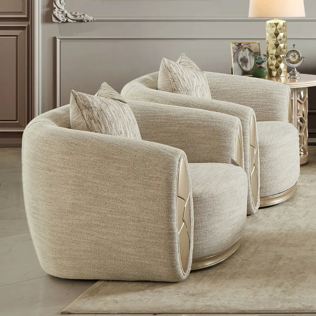 Hd-999 Gray Living Armchair By Homey Design | Mobilia Cleopatra 3 HD-999 Gray Living Armchair by Homey Design