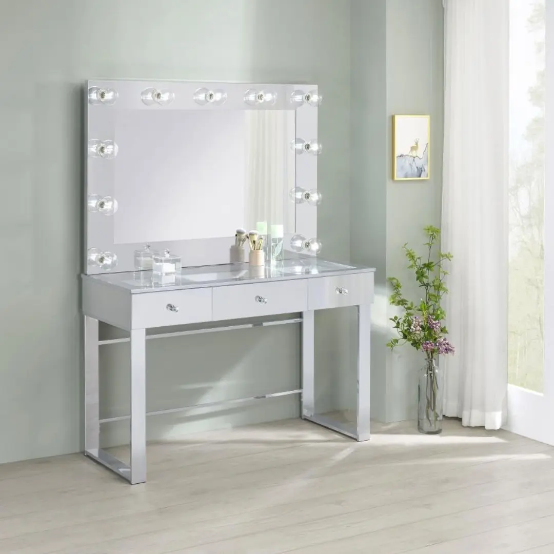 Umbridge 3 Drawer Vanity Set With Lighting By Coaster Furniture | Mobilia Cleopatra 3 3 Drawer Vanity Set