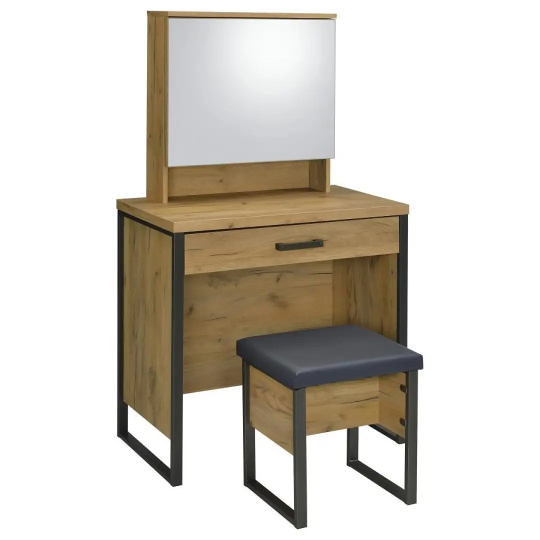 Bettin Vanity Set With Sliding Mirror And Stool By Coaster Furniture | Mobilia Cleopatra 3 Vanity Set with Sliding Mirror