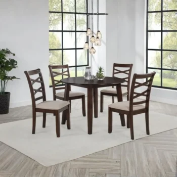 Dark Brown Dining Table Set for 4