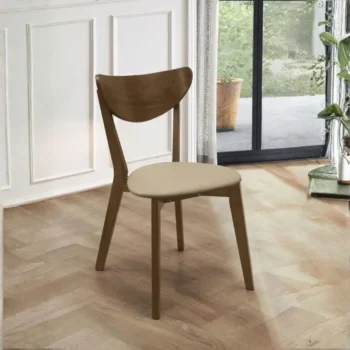 Wood and Leather Side Chair