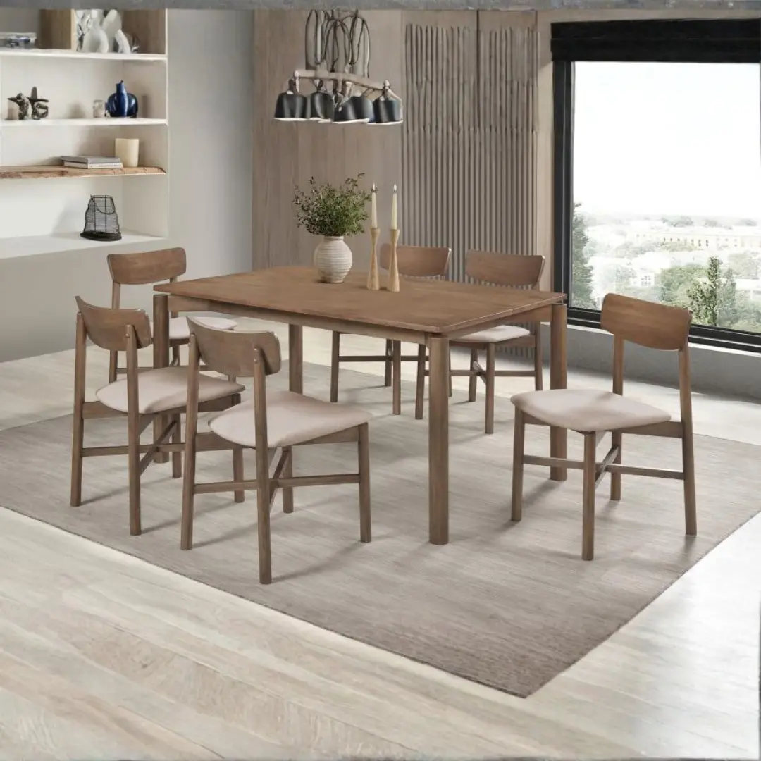 Parkridge Mid Century Modern Dining Table Set For 6 By Coaster Furniture | Mobilia Cleopatra 3 Mid Century Modern Dining Table Set for 6
