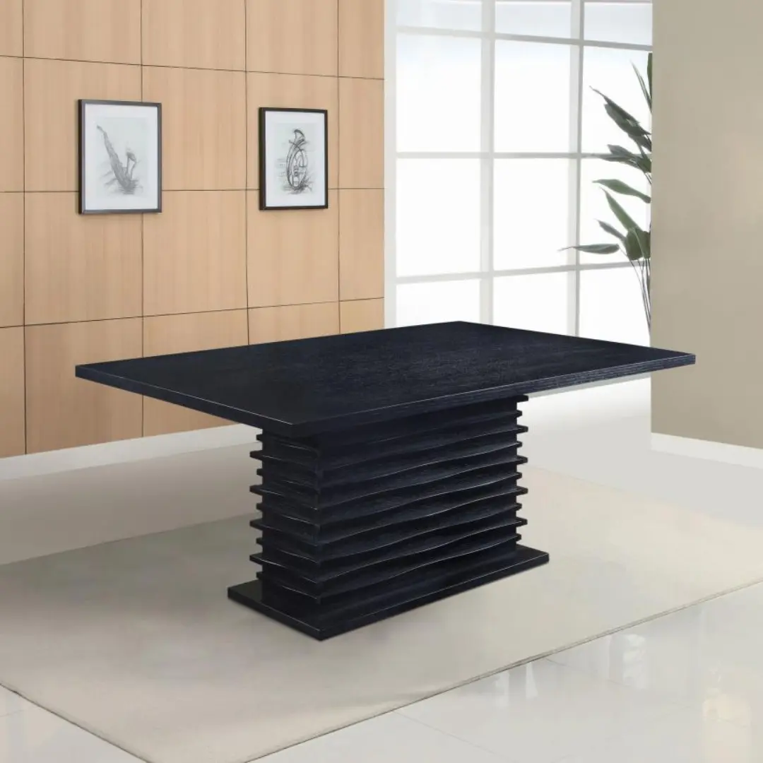 Stanton Rectangular Black Wood Dining Table By Coaster Furniture | Mobilia Cleopatra 3 Black Wood Dining Table