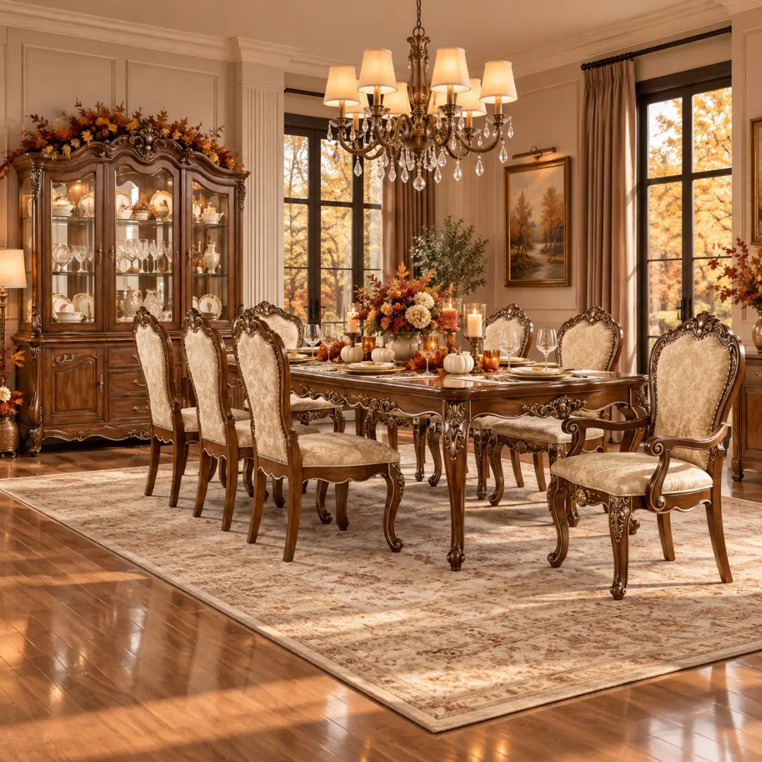 Latisha 7Pc Rectangle Dining Set By Acme | Mobilia Cleopatra 3 7PC Rectangle Dining Set
