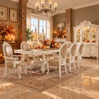 Versailles 7 PC Trestle Dining Table Set By ACME – Dining Sets