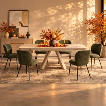 7pcs Extendable Dining Table Set