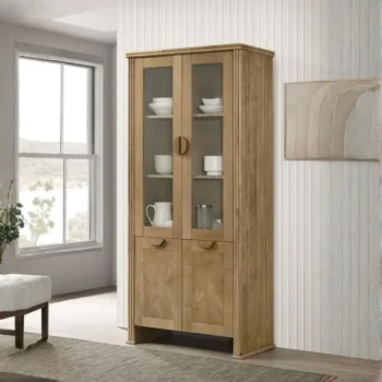 Adina 77 Inch Tall Display Cabinet By Coaster Furniture in Brown – Hutches & Buffets