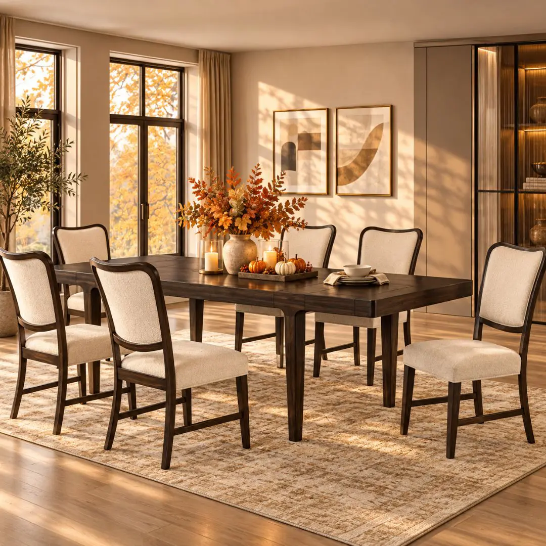 Doconde Espresso Dining Table By Furniture Of America | Mobilia Cleopatra 3 Dining Table Set for 6 Extendable