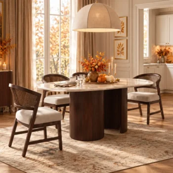 5 Piece Oval Dining Table Set