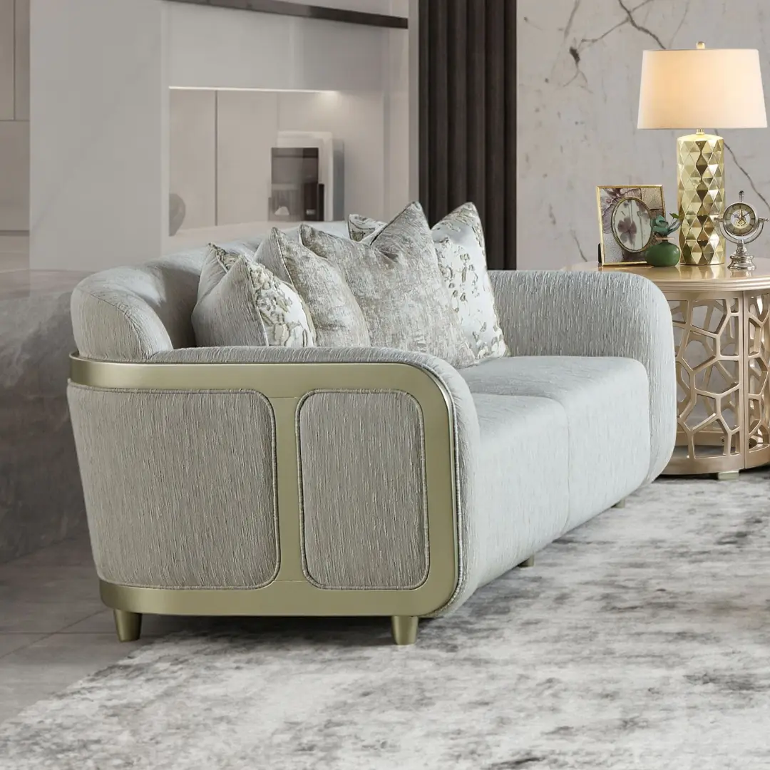 Hd-1068 Gray Modern Loveseat By Homey Design | Mobilia Cleopatra 3 Gray Modern Loveseat