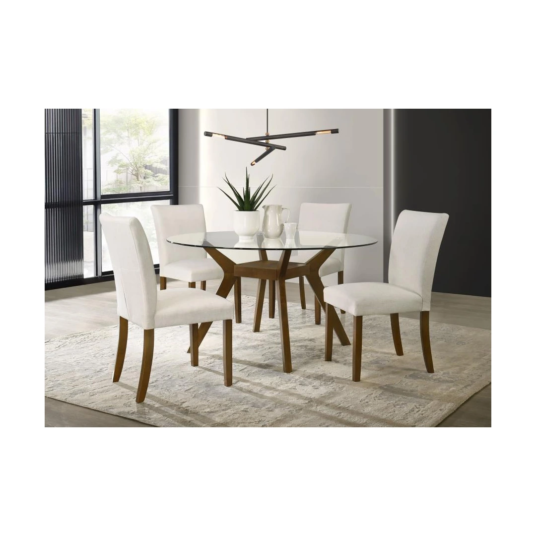 Paxton Brown Glass Dining Set By Coaster Furniture | Mobilia Cleopatra 3 Brown Glass Dining Set