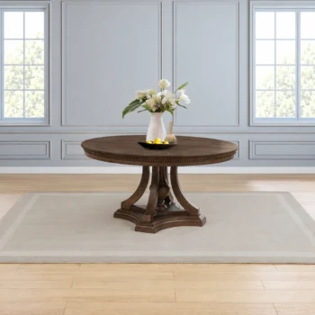 Brown Round Dining Table