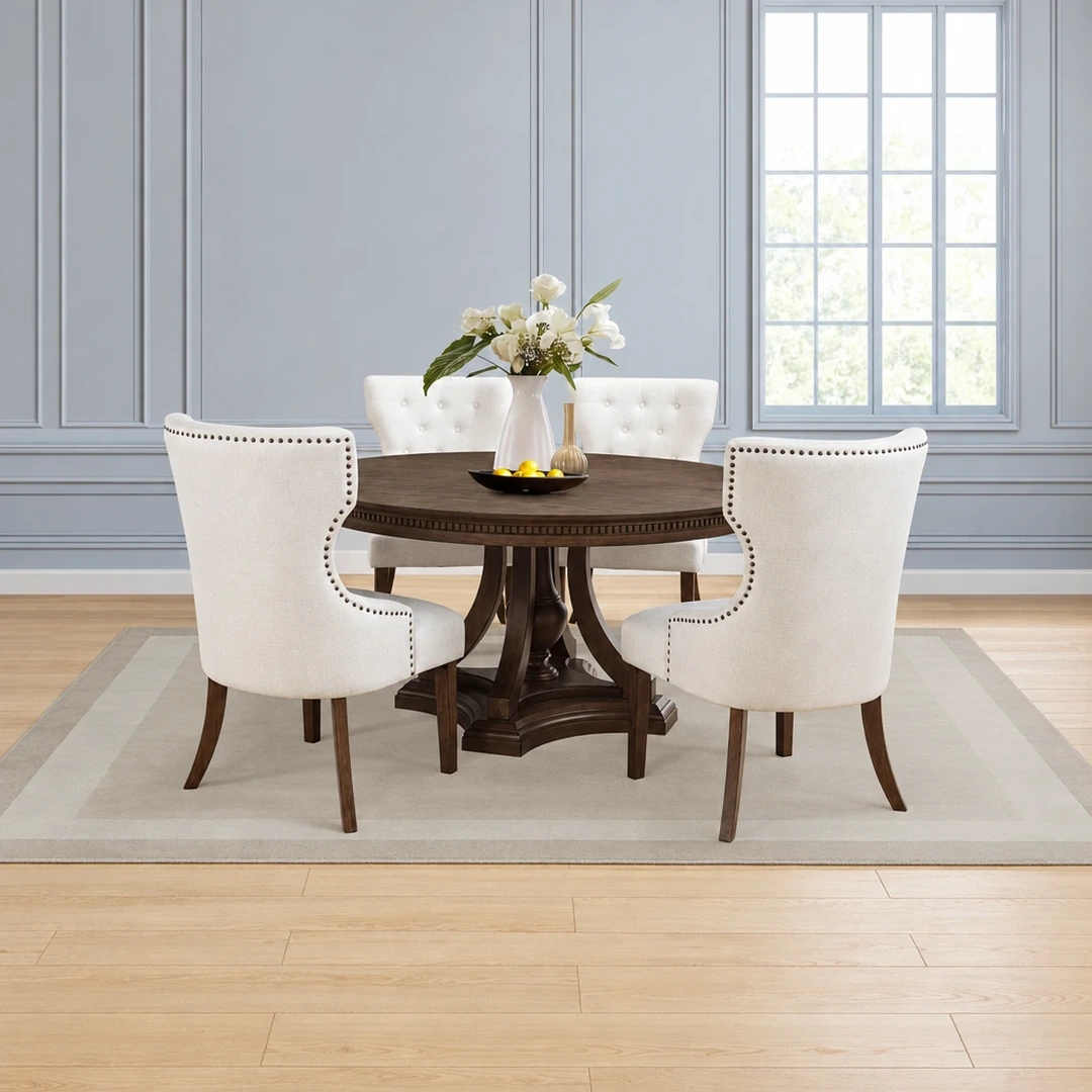 Ridgewell Brown Dining Set By Coaster | Mobilia Cleopatra 3 Brown Dining Set