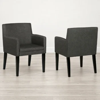 Gray Fabric Dining Arm Chairs