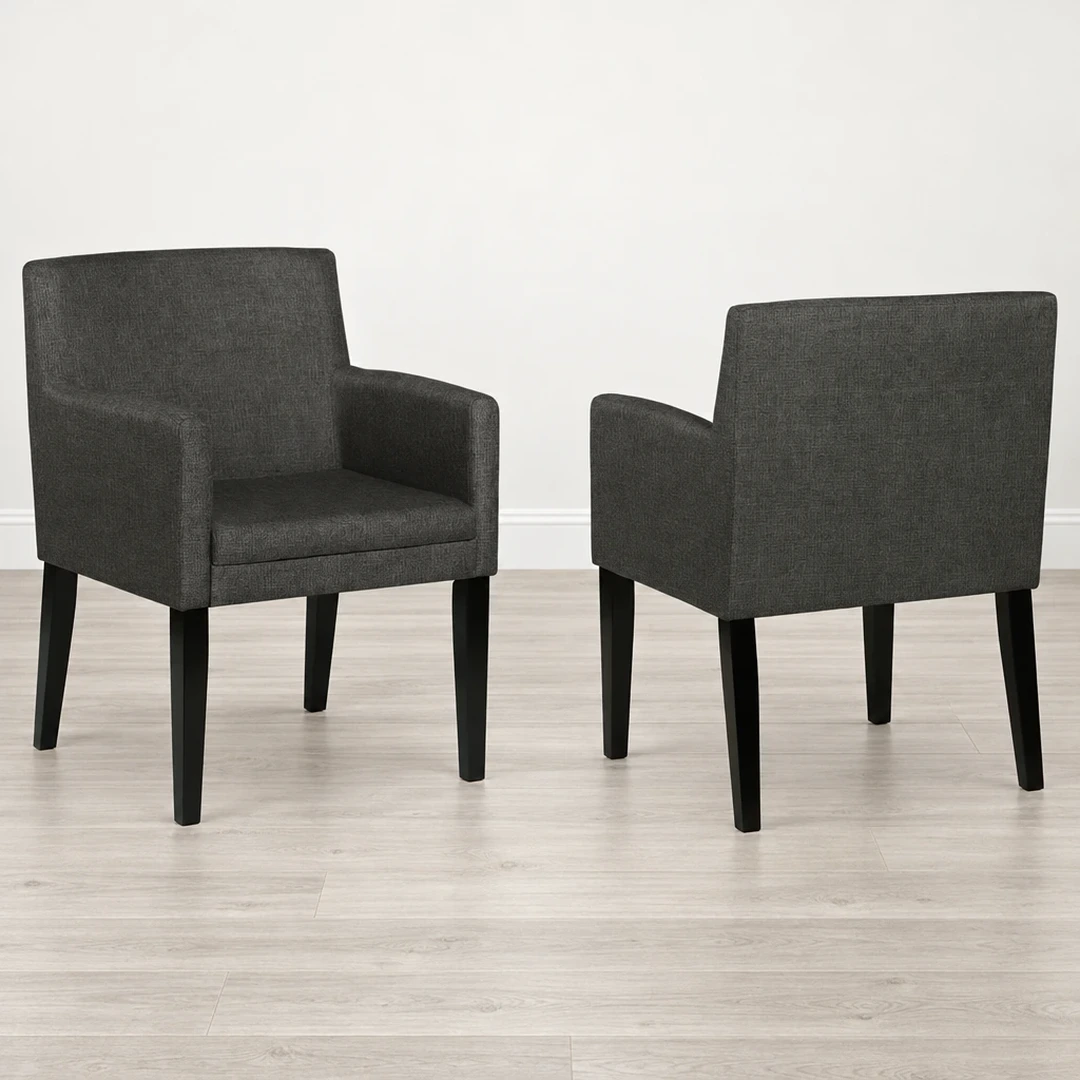 Catherine Gray Fabric Dining Arm Chairs By Coaster Furniture | Mobilia Cleopatra 3 Gray Fabric Dining Arm Chairs
