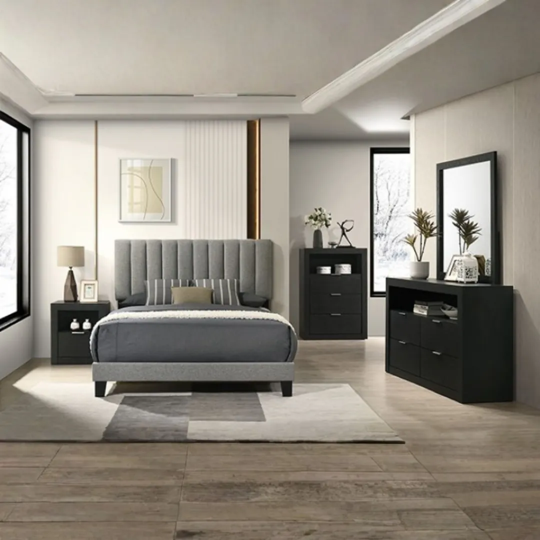 Altimari 4Pc Queen Gray Bedroom Set By Furniture Of America | Mobilia Cleopatra 3 4Pc Queen Gray Bedroom Set