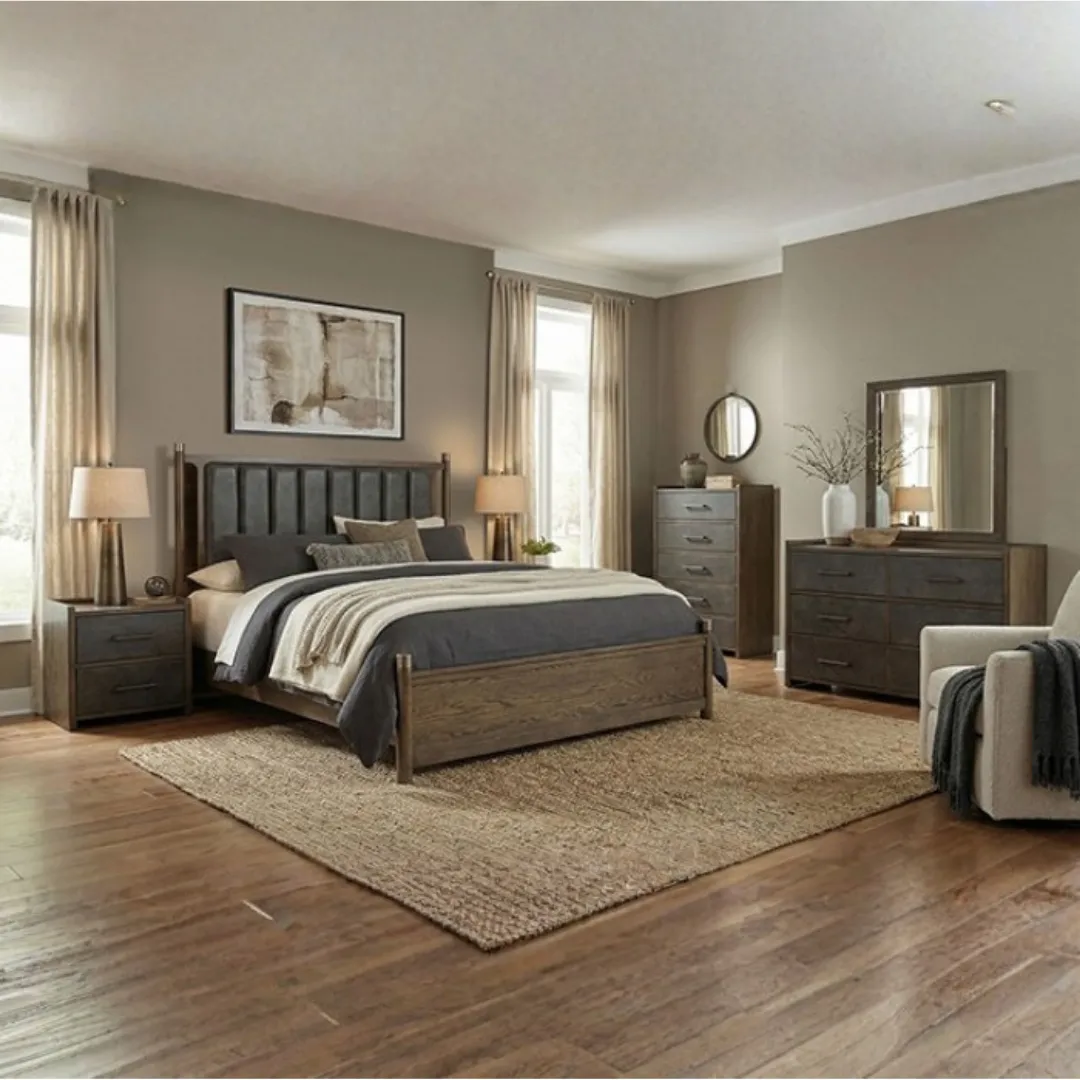 Newent 4Pc Dark Walnut Queen Bedroom Set By Furniture Of America | Mobilia Cleopatra 3 4pc Dark Walnut Queen Bedroom Set