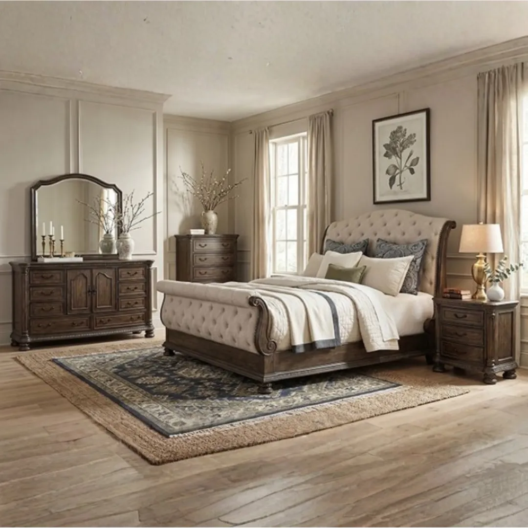 Lysandra 4Pc Queen Beige Bedroom Set By Furniture Of America | Mobilia Cleopatra 3 4pc Queen Beige Bedroom Set