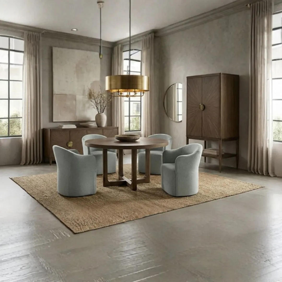 Clarksburg Walnut Round Dining Set For 4 By Furniture Of America | Mobilia Cleopatra 3 Walnut Round Dining Set for 4