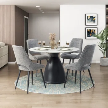 Thea Round Black Dining Table By Homelegance – Dining Room Furniture – View 5